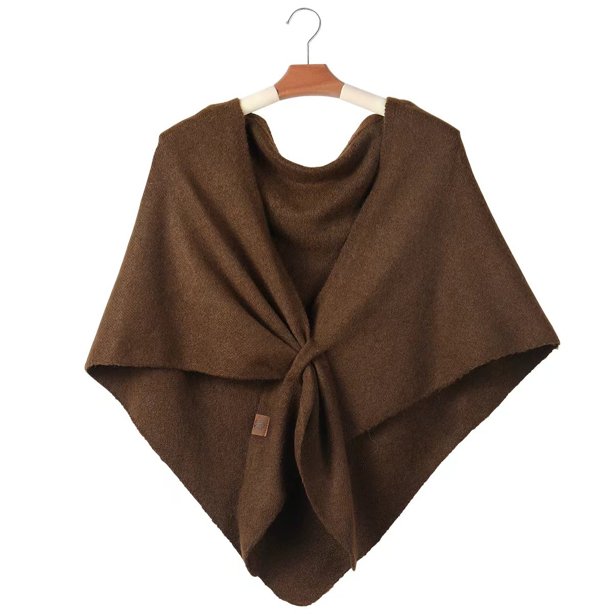 ผ้าคลุมไหล่สามเหลี่ยมถักสีพื้น - Women'S Fashion Poncho บทวิจารณ์และราคา