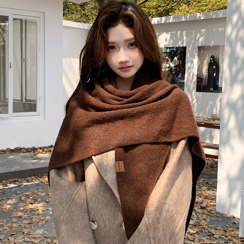ผ้าคลุมไหล่สามเหลี่ยมถักสีพื้น - Women'S Fashion Poncho บทวิจารณ์และราคา