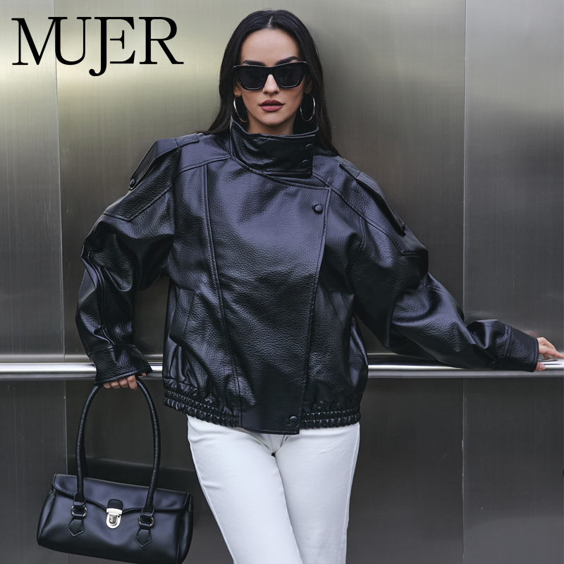 เสื้อแจ็คเก็ตผู้หญิงหนังเทียมส - Women'S Fashion Bomber Jacket บทวิจารณ์และราคา