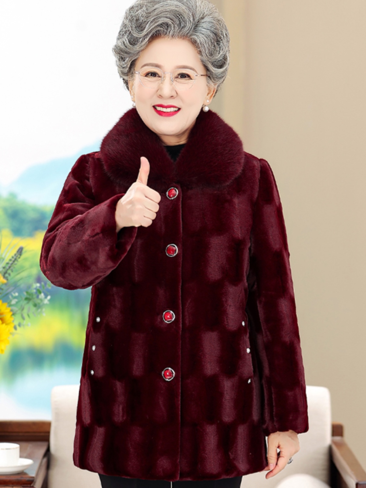 เสื้อโค้ทขนมิงค์หนาแบบยาวปานกล - Women Fashion Over 60 บทวิจารณ์และราคา