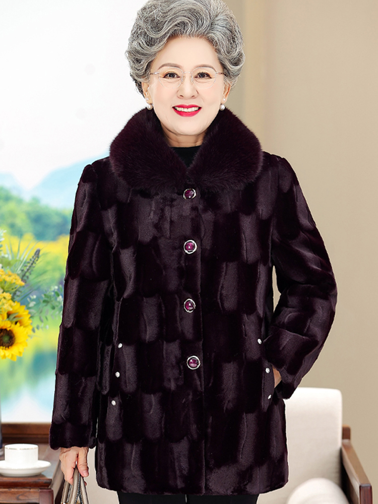 เสื้อโค้ทขนมิงค์หนาแบบยาวปานกล - Women Fashion Over 60 บทวิจารณ์และราคา